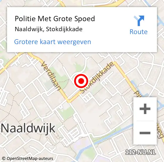 Locatie op kaart van de 112 melding: Politie Met Grote Spoed Naar Naaldwijk, Stokdijkkade op 7 december 2022 08:22