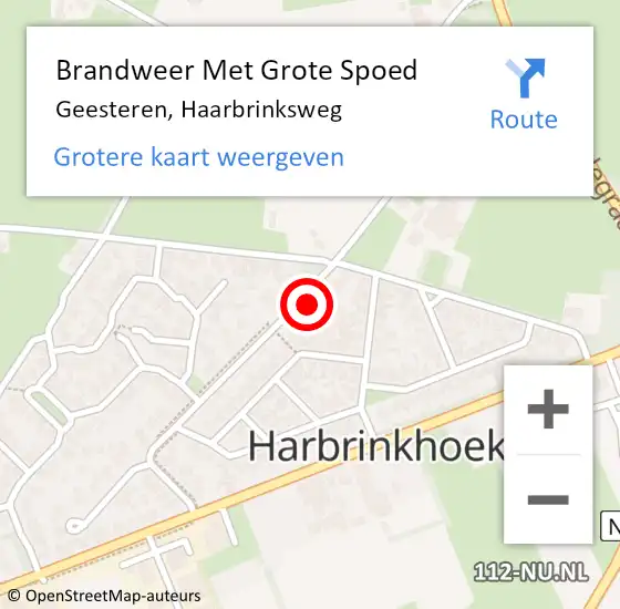 Locatie op kaart van de 112 melding: Brandweer Met Grote Spoed Naar Geesteren, Haarbrinksweg op 7 december 2022 08:47