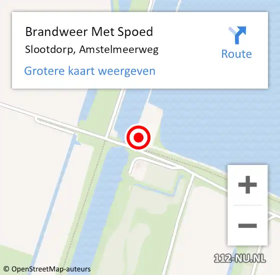Locatie op kaart van de 112 melding: Brandweer Met Spoed Naar Slootdorp, Amstelmeerweg op 7 december 2022 09:15