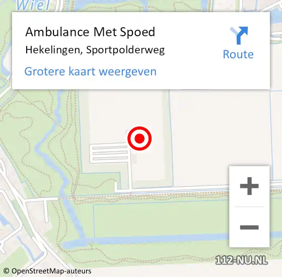 Locatie op kaart van de 112 melding: Ambulance Met Spoed Naar Hekelingen, Sportpolderweg op 7 december 2022 09:15