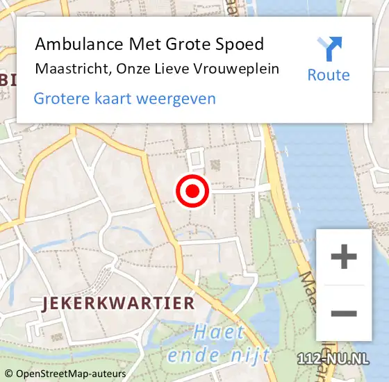 Locatie op kaart van de 112 melding: Ambulance Met Grote Spoed Naar Maastricht, Onze Lieve Vrouweplein op 7 december 2022 10:42