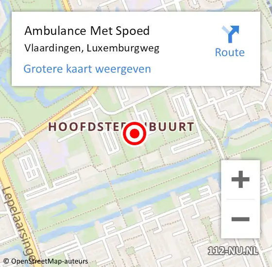 Locatie op kaart van de 112 melding: Ambulance Met Spoed Naar Vlaardingen, Luxemburgweg op 7 december 2022 10:43
