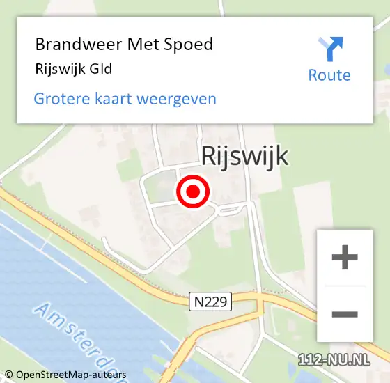 Locatie op kaart van de 112 melding: Brandweer Met Spoed Naar Rijswijk Gld op 10 oktober 2013 19:47