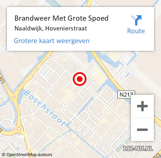 Locatie op kaart van de 112 melding: Brandweer Met Grote Spoed Naar Naaldwijk, Hovenierstraat op 7 december 2022 11:15