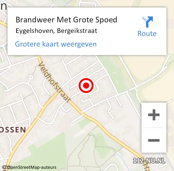 Locatie op kaart van de 112 melding: Brandweer Met Grote Spoed Naar Eygelshoven, Bergeikstraat op 7 december 2022 11:31