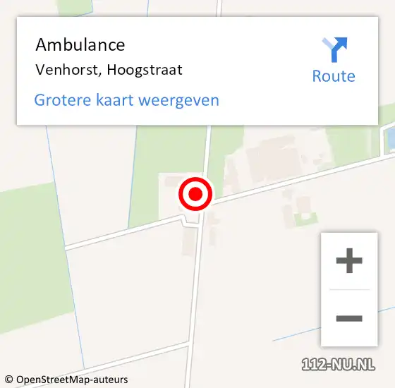 Locatie op kaart van de 112 melding: Ambulance Venhorst, Hoogstraat op 7 augustus 2014 13:50