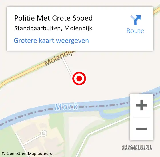 Locatie op kaart van de 112 melding: Politie Met Grote Spoed Naar Standdaarbuiten, Molendijk op 7 december 2022 13:07