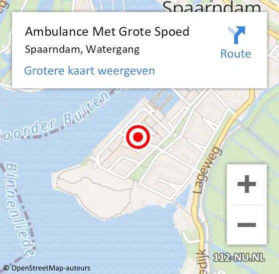 Locatie op kaart van de 112 melding: Ambulance Met Grote Spoed Naar Spaarndam, Watergang op 7 december 2022 13:23
