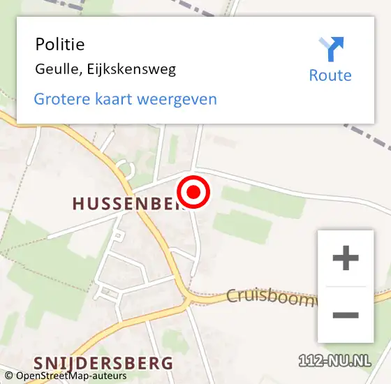 Locatie op kaart van de 112 melding: Politie Geulle, Eijkskensweg op 7 december 2022 14:00