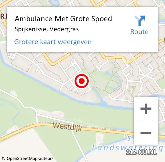 Locatie op kaart van de 112 melding: Ambulance Met Grote Spoed Naar Spijkenisse, Vedergras op 7 december 2022 14:10