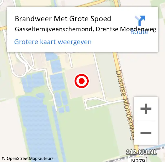 Locatie op kaart van de 112 melding: Brandweer Met Grote Spoed Naar Gasselternijveenschemond, Drentse Mondenweg op 7 december 2022 14:48