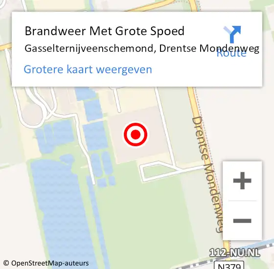 Locatie op kaart van de 112 melding: Brandweer Met Grote Spoed Naar Gasselternijveenschemond, Drentse Mondenweg op 7 december 2022 14:50