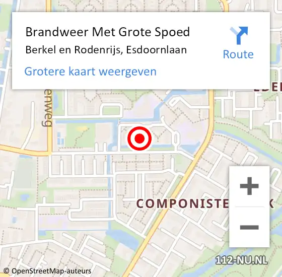 Locatie op kaart van de 112 melding: Brandweer Met Grote Spoed Naar Berkel en Rodenrijs, Esdoornlaan op 7 december 2022 15:13