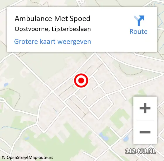 Locatie op kaart van de 112 melding: Ambulance Met Spoed Naar Oostvoorne, Lijsterbeslaan op 7 december 2022 16:59