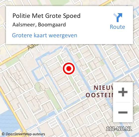 Locatie op kaart van de 112 melding: Politie Met Grote Spoed Naar Aalsmeer, Boomgaard op 7 december 2022 17:20