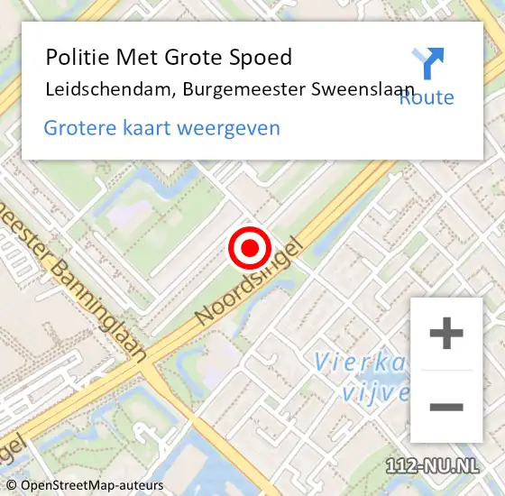 Locatie op kaart van de 112 melding: Politie Met Grote Spoed Naar Leidschendam, Burgemeester Sweenslaan op 7 december 2022 17:56