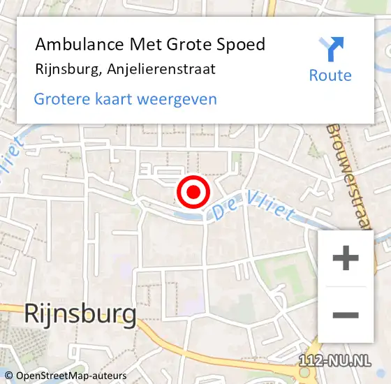 Locatie op kaart van de 112 melding: Ambulance Met Grote Spoed Naar Rijnsburg, Anjelierenstraat op 7 december 2022 18:30