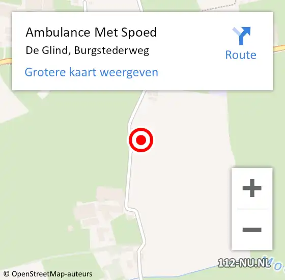 Locatie op kaart van de 112 melding: Ambulance Met Spoed Naar De Glind, Burgstederweg op 7 december 2022 19:01