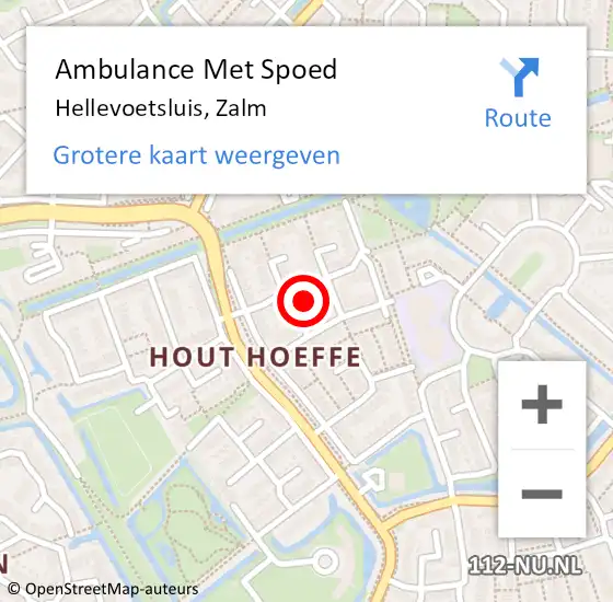 Locatie op kaart van de 112 melding: Ambulance Met Spoed Naar Hellevoetsluis, Zalm op 7 december 2022 19:04