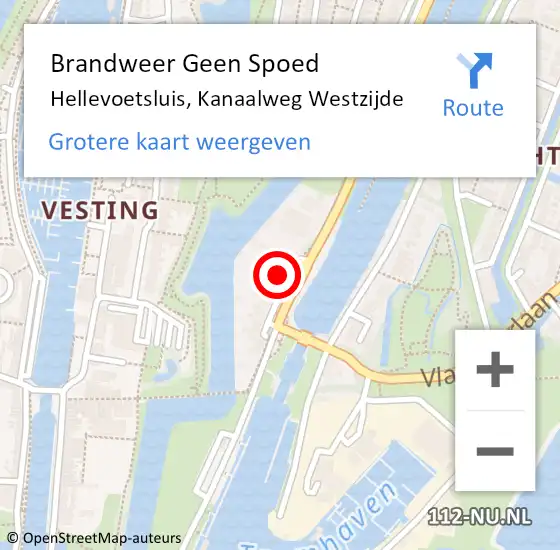 Locatie op kaart van de 112 melding: Brandweer Geen Spoed Naar Hellevoetsluis, Kanaalweg Westzijde op 7 december 2022 19:06