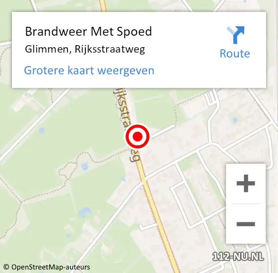Locatie op kaart van de 112 melding: Brandweer Met Spoed Naar Glimmen, Rijksstraatweg op 7 december 2022 19:19