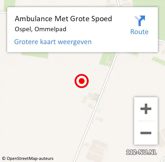 Locatie op kaart van de 112 melding: Ambulance Met Grote Spoed Naar Ospel, Ommelpad op 7 december 2022 19:32