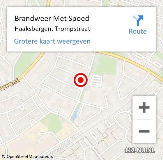 Locatie op kaart van de 112 melding: Brandweer Met Spoed Naar Haaksbergen, Trompstraat op 7 december 2022 19:41