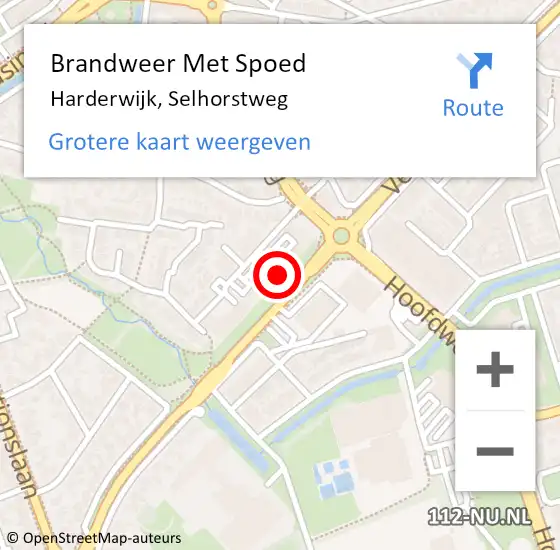 Locatie op kaart van de 112 melding: Brandweer Met Spoed Naar Harderwijk, Selhorstweg op 7 december 2022 20:40