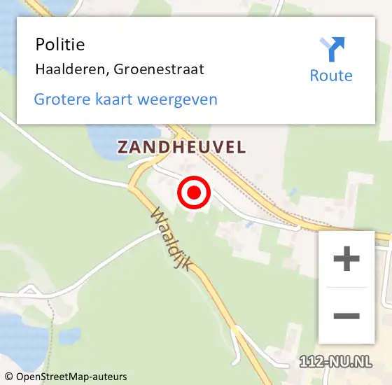 Locatie op kaart van de 112 melding: Politie Haalderen, Groenestraat op 7 december 2022 21:23
