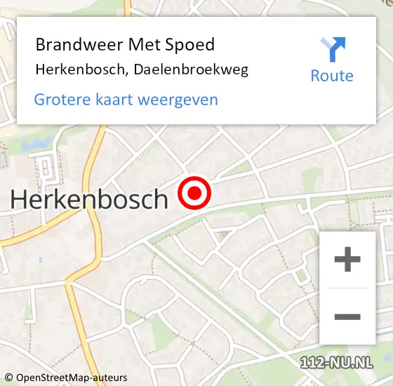 Locatie op kaart van de 112 melding: Brandweer Met Spoed Naar Herkenbosch, Daelenbroekweg op 7 december 2022 22:40