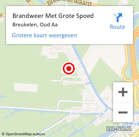 Locatie op kaart van de 112 melding: Brandweer Met Grote Spoed Naar Breukelen, Oud Aa op 8 december 2022 01:10