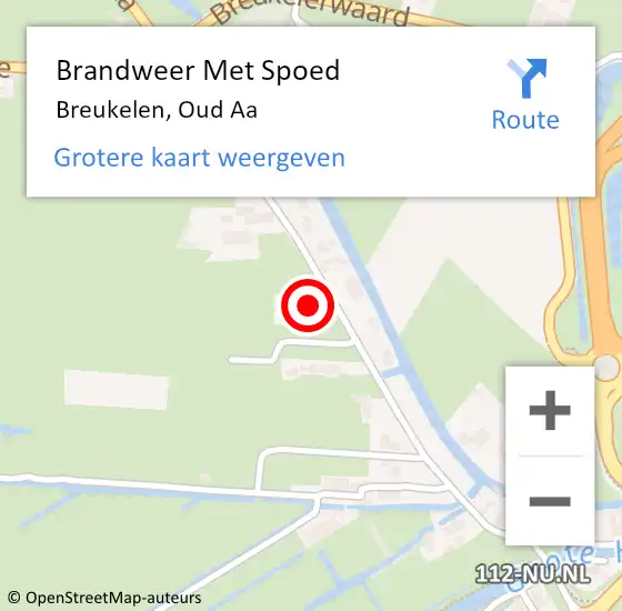Locatie op kaart van de 112 melding: Brandweer Met Spoed Naar Breukelen, Oud Aa op 8 december 2022 01:22