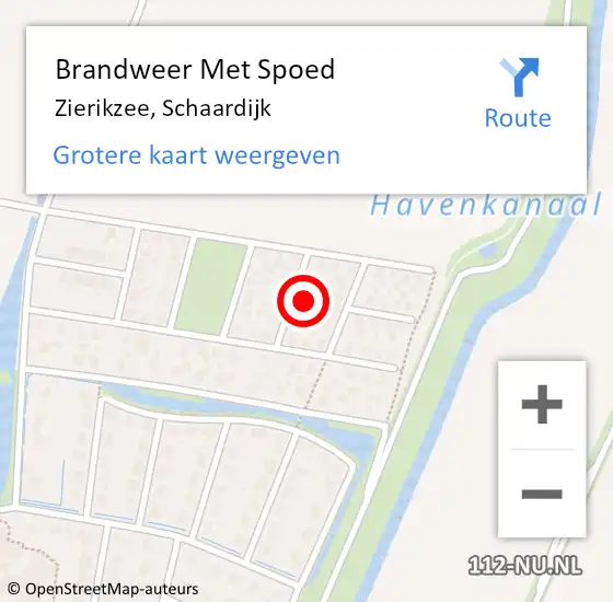 Locatie op kaart van de 112 melding: Brandweer Met Spoed Naar Zierikzee, Schaardijk op 8 december 2022 01:57