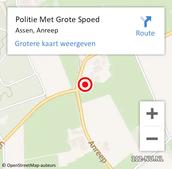 Locatie op kaart van de 112 melding: Politie Met Grote Spoed Naar Assen, Anreep op 8 december 2022 05:00