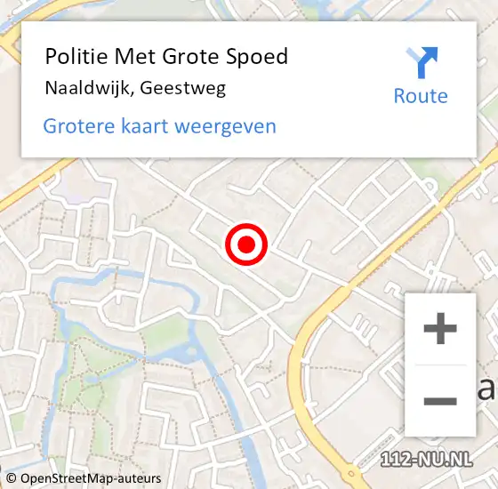 Locatie op kaart van de 112 melding: Politie Met Grote Spoed Naar Naaldwijk, Geestweg op 8 december 2022 06:48