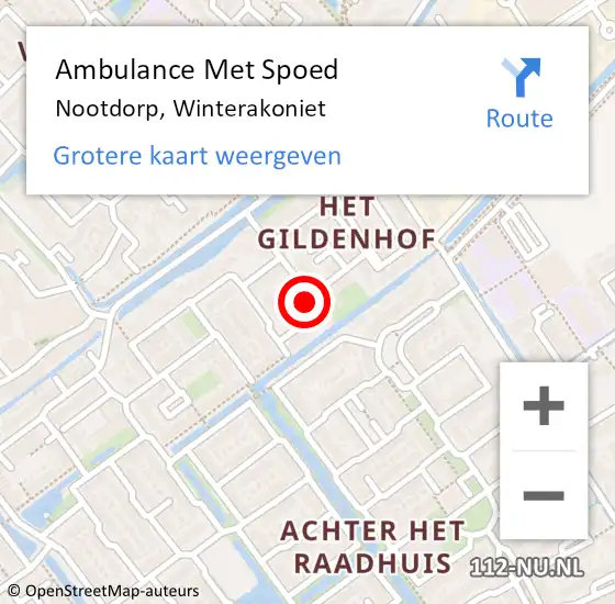 Locatie op kaart van de 112 melding: Ambulance Met Spoed Naar Nootdorp, Winterakoniet op 8 december 2022 07:15