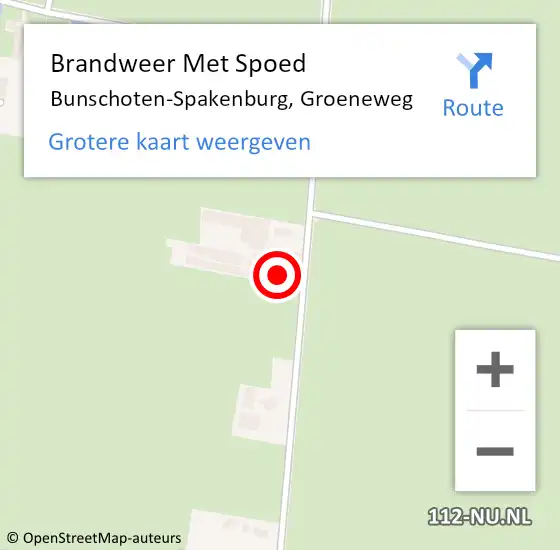 Locatie op kaart van de 112 melding: Brandweer Met Spoed Naar Bunschoten-Spakenburg, Groeneweg op 8 december 2022 07:28