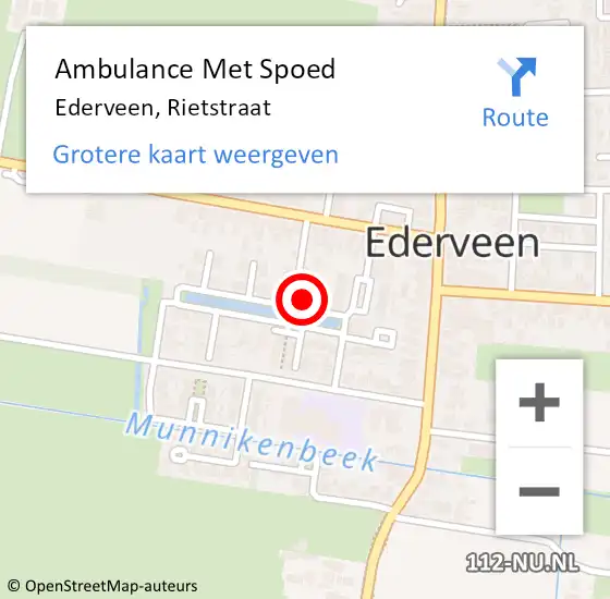 Locatie op kaart van de 112 melding: Ambulance Met Spoed Naar Ederveen, Rietstraat op 8 december 2022 07:42