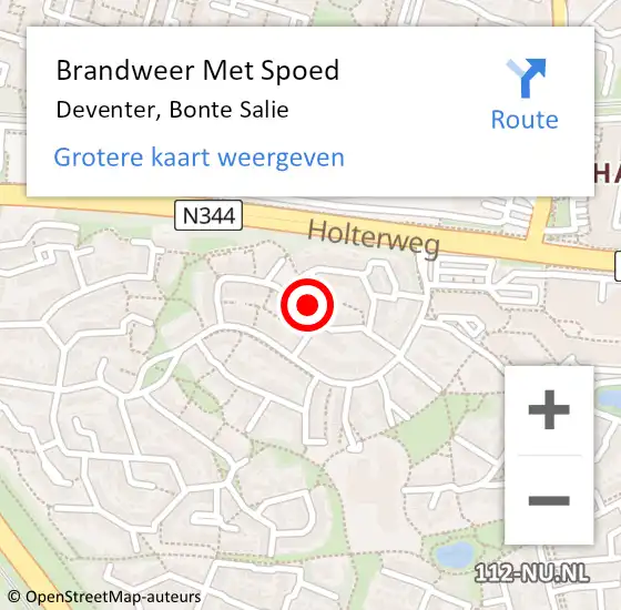 Locatie op kaart van de 112 melding: Brandweer Met Spoed Naar Deventer, Bonte Salie op 7 augustus 2014 15:14