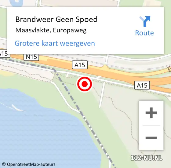 Locatie op kaart van de 112 melding: Brandweer Geen Spoed Naar Maasvlakte, Europaweg op 8 december 2022 09:08