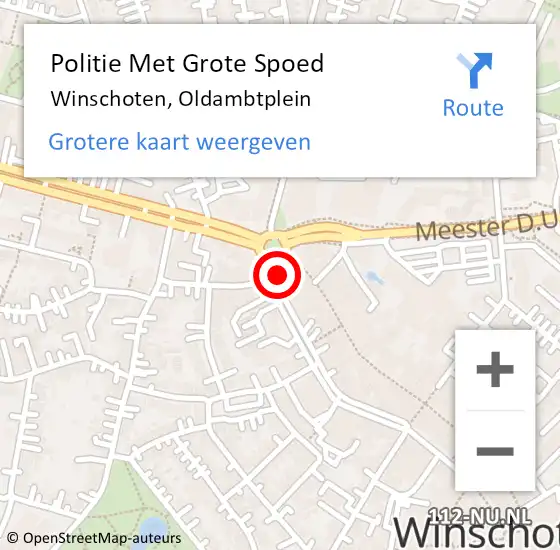 Locatie op kaart van de 112 melding: Politie Met Grote Spoed Naar Winschoten, Oldambtplein op 8 december 2022 09:41