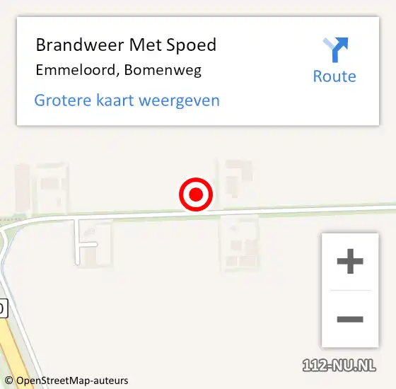Locatie op kaart van de 112 melding: Brandweer Met Spoed Naar Emmeloord, Bomenweg op 8 december 2022 09:49