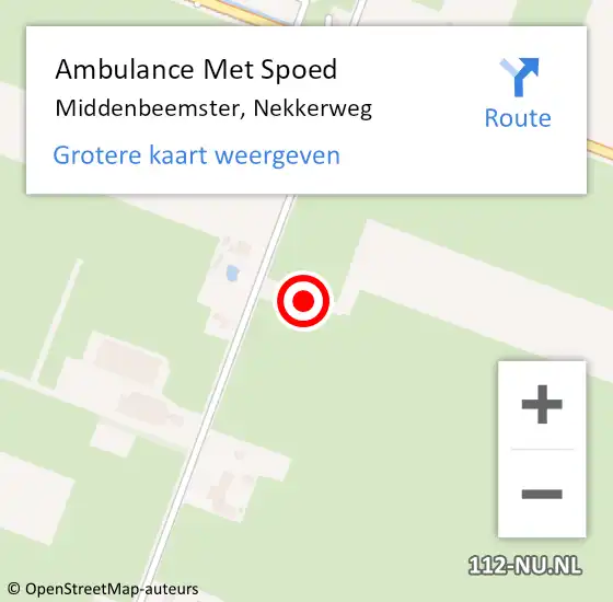 Locatie op kaart van de 112 melding: Ambulance Met Spoed Naar Middenbeemster, Nekkerweg op 8 december 2022 10:00