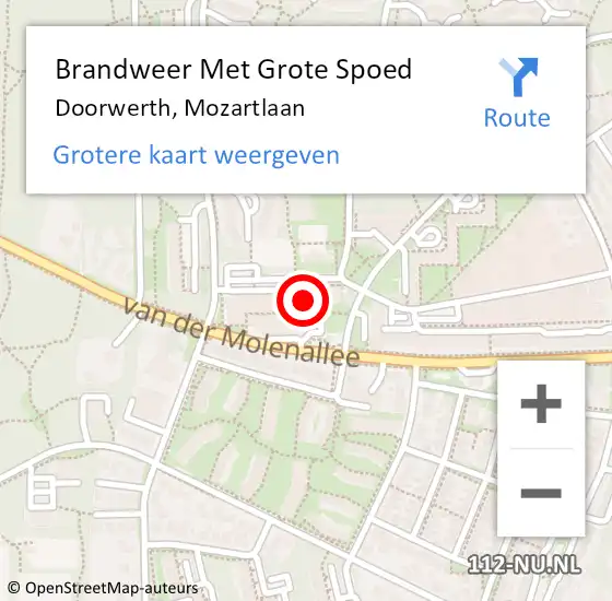 Locatie op kaart van de 112 melding: Brandweer Met Grote Spoed Naar Doorwerth, Mozartlaan op 8 december 2022 10:44