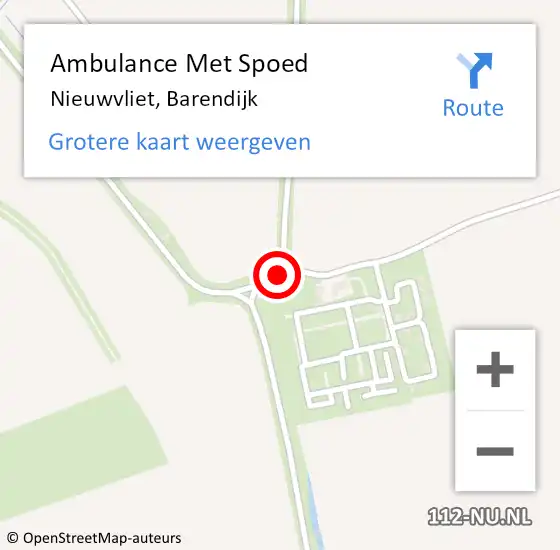 Locatie op kaart van de 112 melding: Ambulance Met Spoed Naar Nieuwvliet, Barendijk op 7 augustus 2014 15:29