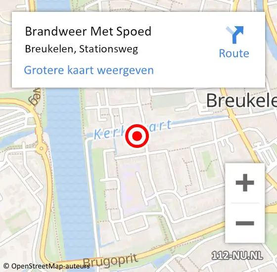 Locatie op kaart van de 112 melding: Brandweer Met Spoed Naar Breukelen, Stationsweg op 8 december 2022 11:12