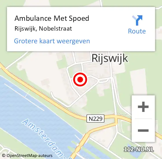 Locatie op kaart van de 112 melding: Ambulance Met Spoed Naar Rijswijk, Nobelstraat op 8 december 2022 12:12