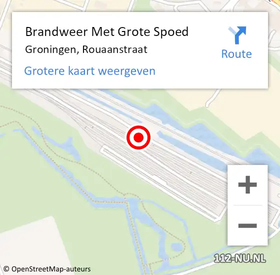 Locatie op kaart van de 112 melding: Brandweer Met Grote Spoed Naar Groningen, Rouaanstraat op 8 december 2022 12:54