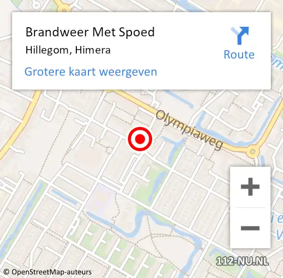 Locatie op kaart van de 112 melding: Brandweer Met Spoed Naar Hillegom, Himera op 8 december 2022 13:20