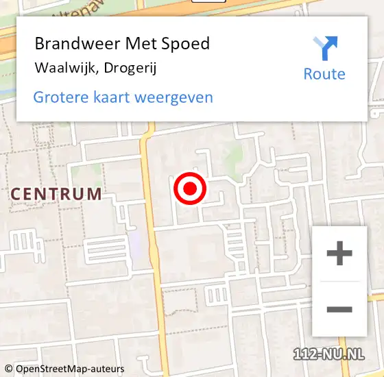 Locatie op kaart van de 112 melding: Brandweer Met Spoed Naar Waalwijk, Drogerij op 8 december 2022 13:31